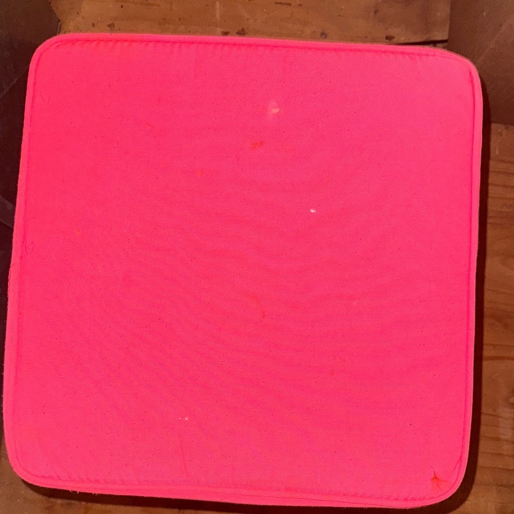 Pink and White Storage Ottoman - Picture 2 of 11